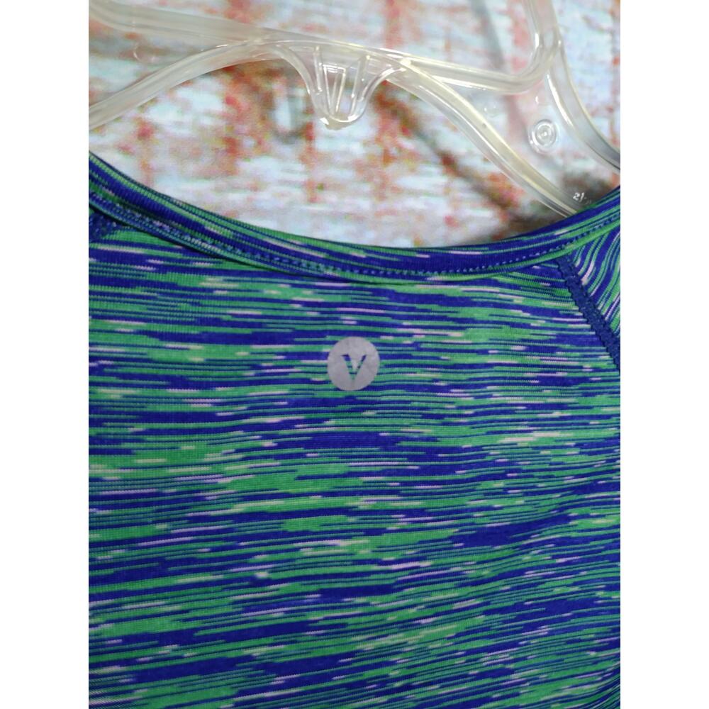Velocity marled green blue athletic tee size S short sleeve round neckline - Picture 4 of 5